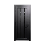 Modern interior door LV 04 black matt with black glass