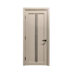 Modern interior door LV-20 mocha matt with black glass