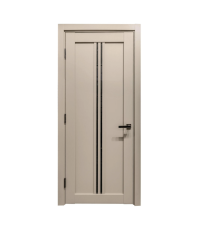 Modern interior door LV-20 mocha matt with black glass